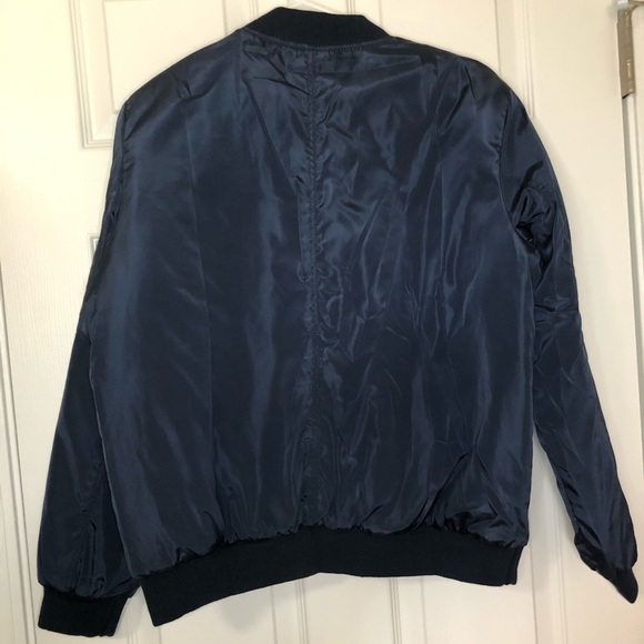 NWT Zeegoo Varsity/Bomber Jacket Blue Large - Picture 4 of 5